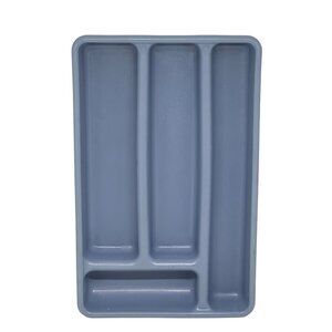 VTG Rubbermaid Cutlery Tray Blue Plastic Utensil Organizer Kitchen Drawer 4 Slot